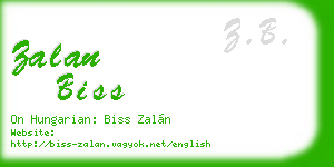 zalan biss business card
